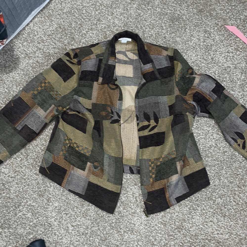 vintage green zip up jacket